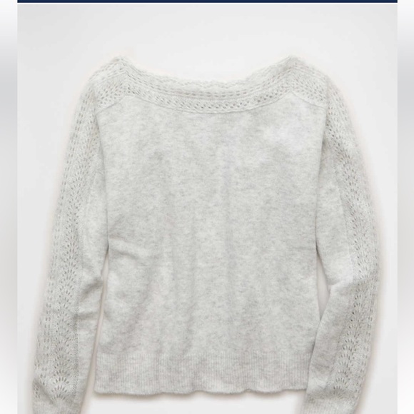 NWT AE Whoa So Soft Lace Sweater - Picture 2 of 10